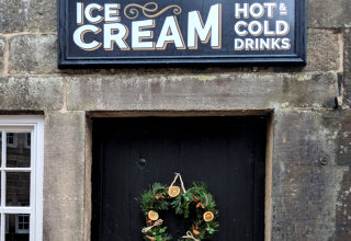 Christmas decorations at Gibson Mill.